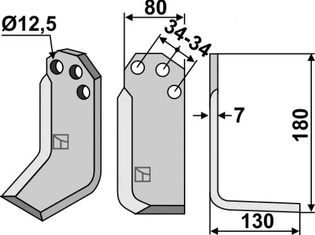 Fräsmesser 180x80mm, rechts